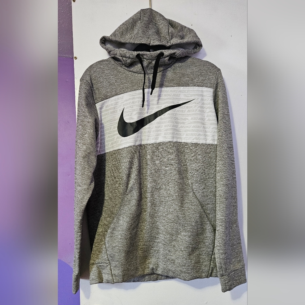 Nike Heather Gray Hoodie with Black Logo